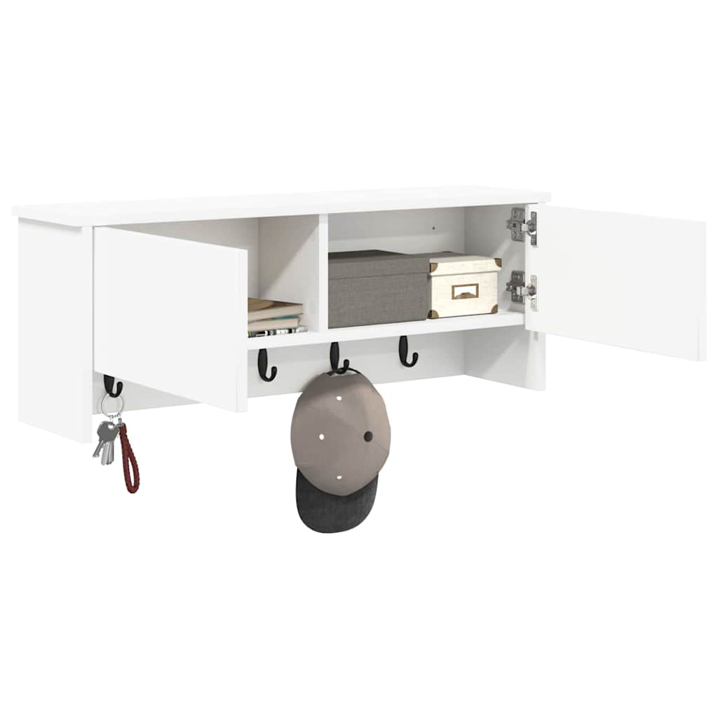 Wandmontierter Kleiderständer mit Regal Weiß 80 x 20 x 30 cm